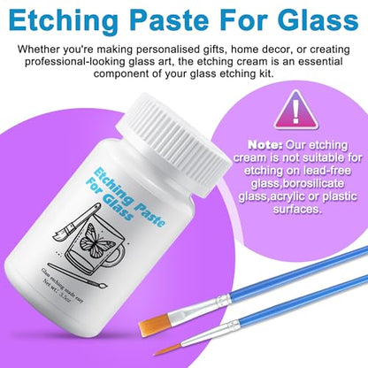 3.5 OZ Glass Etching Cream Kit (2.8 Ounce)
