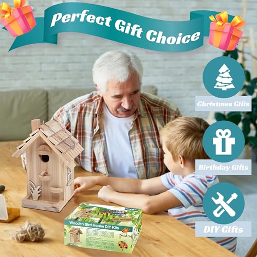 Wooden Birdhouse Kit for Adults to Build (4 Gram)