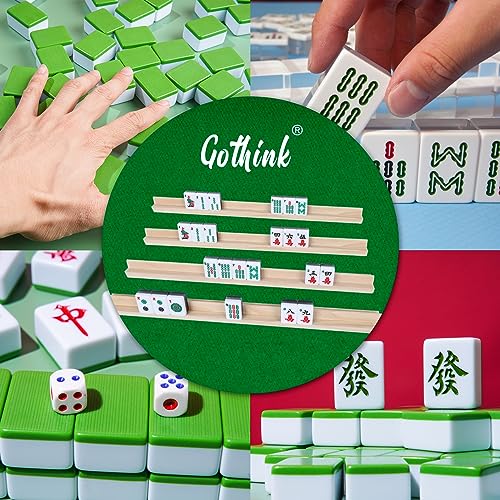 Wooden Mahjong Tiles Trays (4 Count)