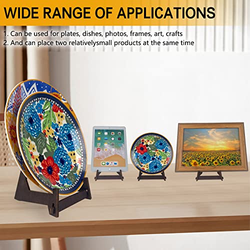 2 Pack 8 Inch Wooden Plate Stands for Display