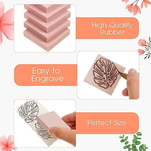 48 Pcs 2" x 2" Rubber Carving Block Printmaking Stamp (48 Count)