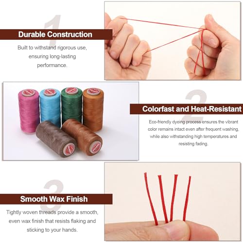 Flat Leather Sewing Waxed Thread