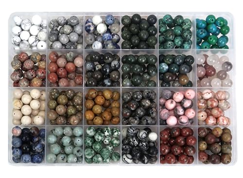 500Pcs 8mm Natural Gemstone Beads