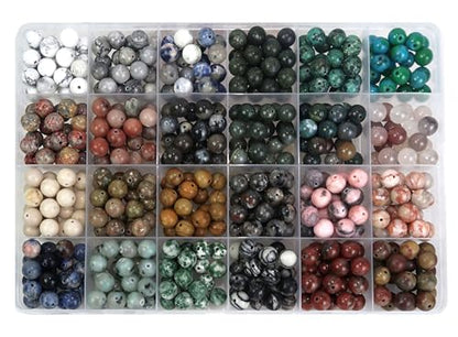 500Pcs 8mm Natural Gemstone Beads