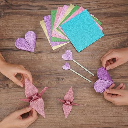 Pastel Glitter Origami Paper (50 Count)