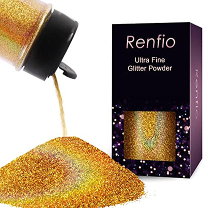 Holographic Ultra Fine Gold Glitter Powder Metallic Resin Glitter