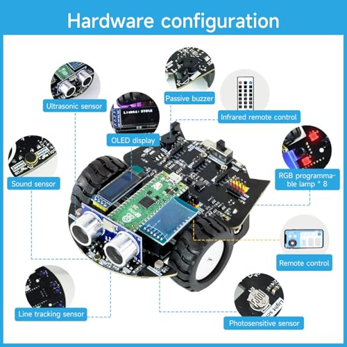 Raspberry Pi Pico2 Smart Robot Car Starter Programming Robot Kit DIY MicroPython Scientific Electronics Programming Project Kit