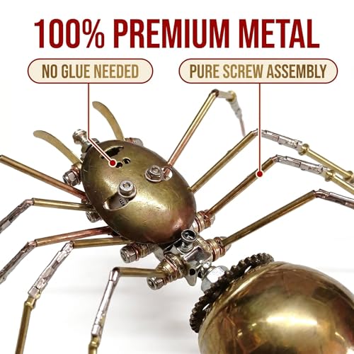 Steampunk Mechanical Insect Spider 3D Metal Model Kit for Adults DIY Assembly 2 (100 Count)