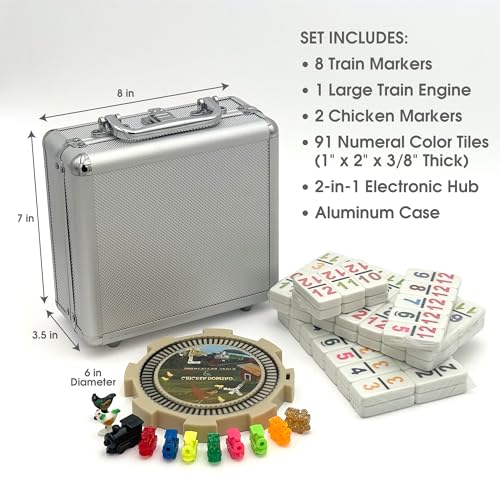 Double 12 Numeral Pro Size Mexican Train & Chicken Domino Set