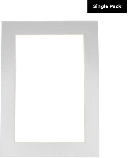 11x14 Mat for 8.5x11 Photo - Precut Metallic Silver Picture Matboard for Frames 11 x 14 Inches - Bevel Cut Matte to Display Art 8.5 x 11 Inches - Acid Free ONE MAT with Backing Board & Clear Bag