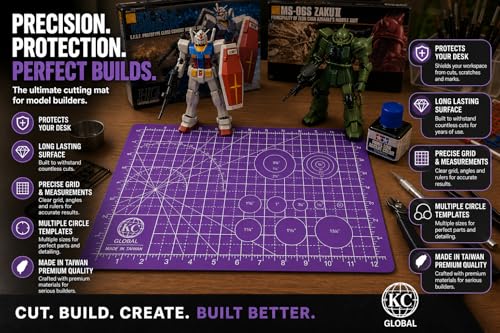 A4 (13"x9") Professional Grade Self-Healing Double-Sided PVC Cutting Mat (Purple) - Odor-Free, Eco-Friendly, Non-Slip, Premium Desk Mat for DIY, Crafting, Model Building and Art Projects