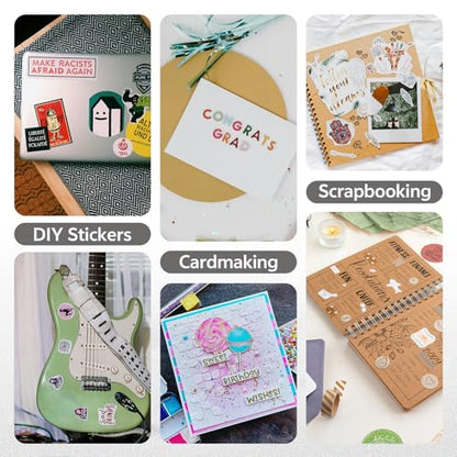 12x12 Inch Colored Sticker Paper Sheets Heavyweight Printable Sticky Back Cardstock 250GSM for DIY Stickers (40 Count)
