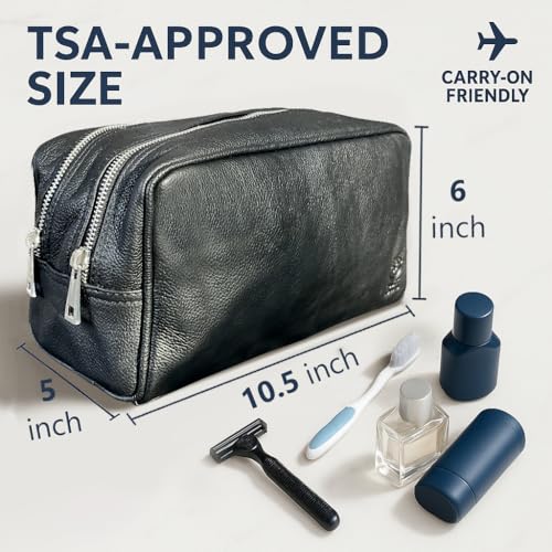Leather Travel Toiletry Bag for Men