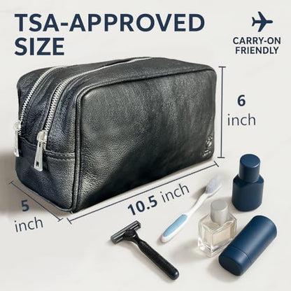 Leather Travel Toiletry Bag for Men