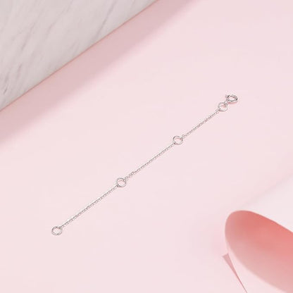 ZHOU LIU FU 18K/750 Real White Gold Extender for Necklace Bracelet Anklet Extenders for Jewelry Gold Extension for Women Men Durable Adjustable Chain Accessories 3.54Inch/9cm C218904