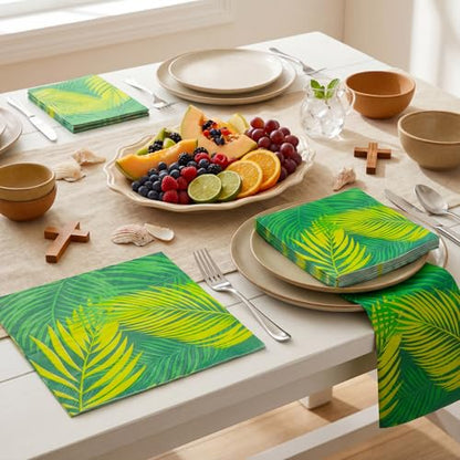60 Pcs Tropical Palm Leaf Cocktail Napkins 6.5 x 6.5 Inches (60 Count)