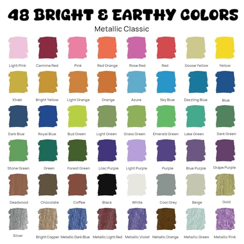 48 Colors Dual Tip Acrylic Paint Markers