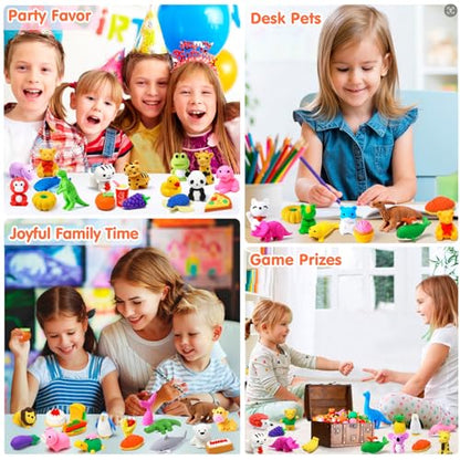 120 Pcs Animal Pencil Erasers (120 Count)