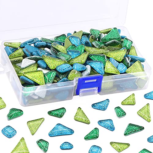 1 Pound Mixed Colors Shine Crystal Series Mosaic Tiles Assortment Kit (16 Ounce)