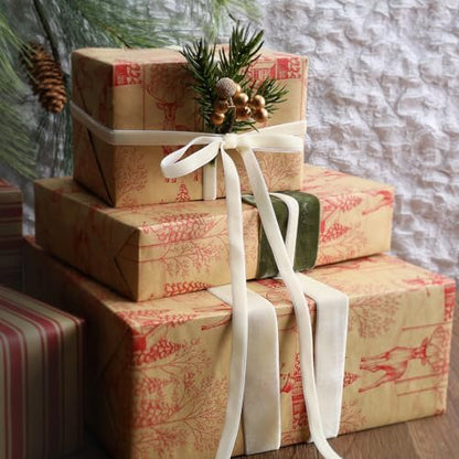Ivory Thin Velvet Ribbon