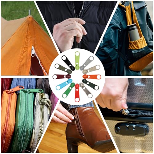 120Pcs Zippers Repair Kit Zipper Replacement 3# Zipper Pull Rescue Kit for Clothing Jackets Purses Luggage Backpacks
