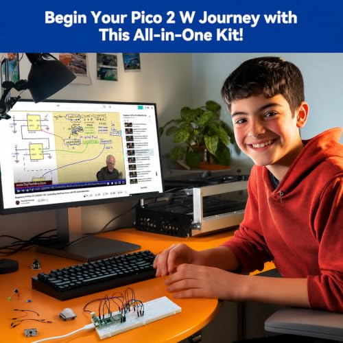 Raspberry Pi Pico 2 W Ultimate Starter Kit with 110+Video Courses Online Tutorials