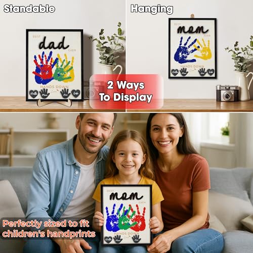 10" Hands Down Best Mom Ever Sign DIY Kids Gifts For Mom Handprint Kit with Acrylic Paints