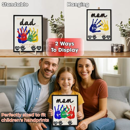 10" Hands Down Best Mom Ever Sign DIY Kids Gifts For Mom Handprint Kit with Acrylic Paints