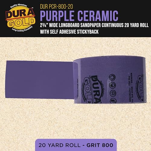 Premium 800 Grit PSA Purple Film Ceramic Longboard Sandpaper (60 Foot)