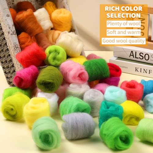 100 Colors Needle Felting Wool (10.5 Ounce)