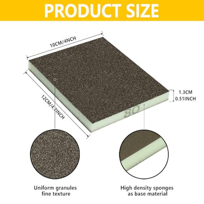 16PCS 180 Grits Sanding Sponge Fine Coarse Sanding Block (16 Count)