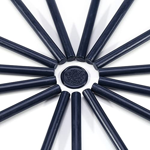 15Pcs Navy Blue Glue Gun Sealing Wax Sticks for Wax Seal Stamp (15 Count)