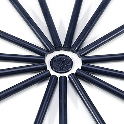 15Pcs Navy Blue Glue Gun Sealing Wax Sticks for Wax Seal Stamp (15 Count)
