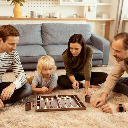 Sapele Wood Backgammon Board Game Set
