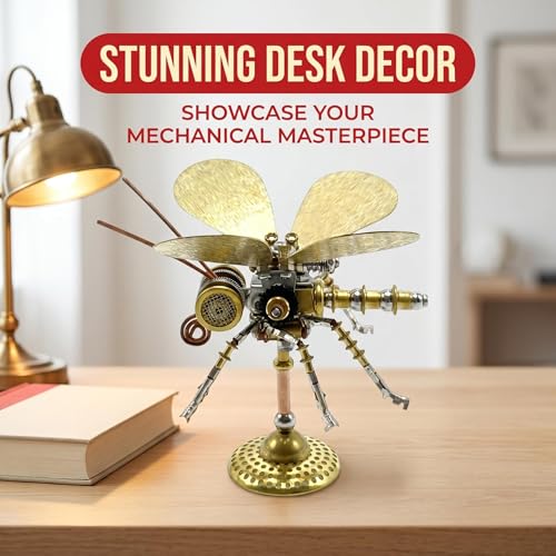 Steampunk Mechanical Insect Butterfly 3D Metal Puzzle Model Kits for Adults 150+ Parts Stunning Desk Decor Christmas & Birthday Gift for Men Adults Hobbyists