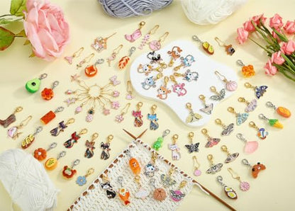 16Pcs Cat Stitch Marker Charms for Crocheting and Knitting (16 Count)