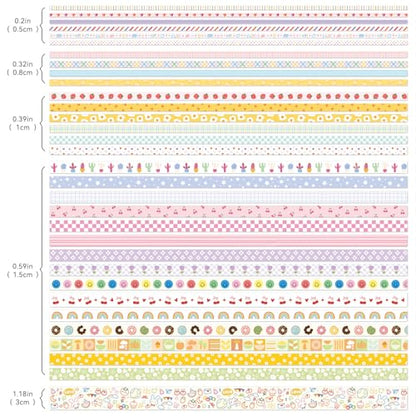 32 Rolls Colorful Cute Floral Writable Washi Tape Set (32 Count)