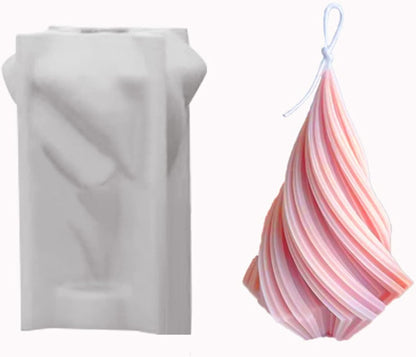 Conical Irregular Candle Mold Abstract Art Striped Candle Soap Silicone Mold Fondant Chocolate Cake Baking Mould Plaster Clay Resin Epoxy Mold Home Decor