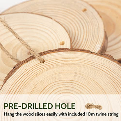 2.3 3.1 Inches Natural Wood Slices Set for Crafts (25 Count)