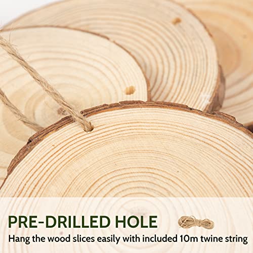 3.1 4 Inches Natural Wood Slices Set for Crafts (25 Count)