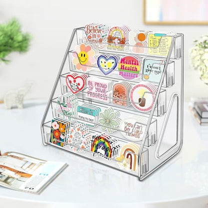 Tall 5 Tier Acrylic Card Display Stand for Greeting Cards
