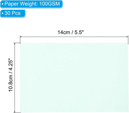 PATIKIL 30 Sheets Vellum Paper 4.25x5.5, Vellum Paper Printable Translucent Paper 100GSM Colored for Invitations Laser Inkjet Printing Card Making Crafting Wedding Tracing, Blue