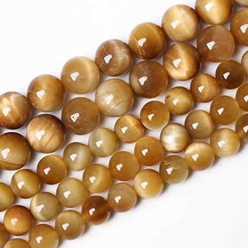 76PCS 10mm AAA Natural Tiger Eye Stone Beads Gemstone Round Spacer Loose Beads for Jewelry Making DIY Bracelet