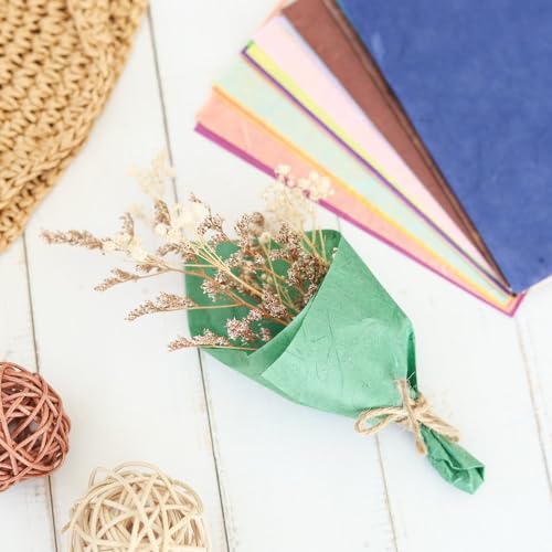 50 Colors 50 Sheets 6 x 6 Inches Natural Fiber Mulberry Tree Square Origami Paper Arts Folding Craft (50 Count)