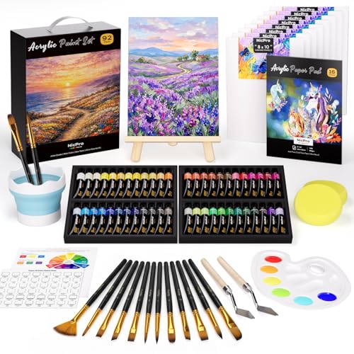 92PCS Acrylic Paint Canvas Set for Adults with 48 Paint for Artist (92 Count)