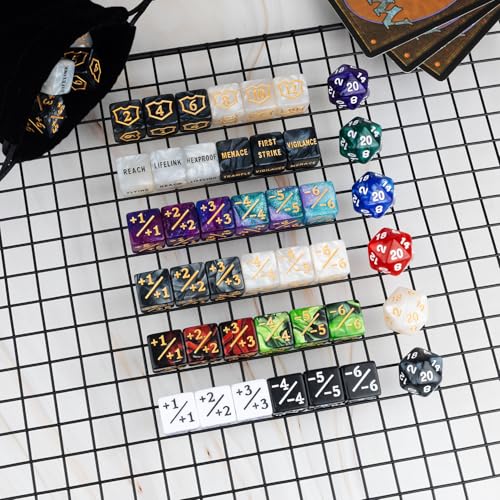 78 Pieces MTG Dice Counters Bulk Life Keyword Counter Dice Set Plus 1