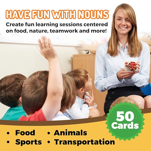 150 Noun Food & Animal Flash Cards Set for Speech Therapy (150 Count)