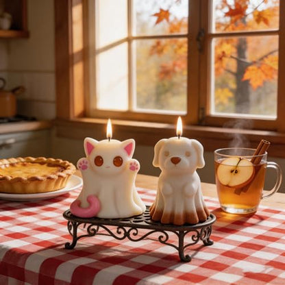2 Pack Ghost Cat & Dog Candle Mold (2 Count)