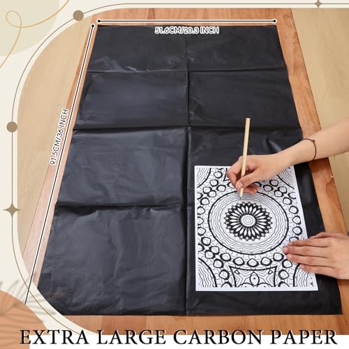 5 Sheets Large Carbon Paper for Tracing 20.3 x 36 Inch Graphite Transfer Paper Waxed Carbon Transfer Paper for Wood (5 .)