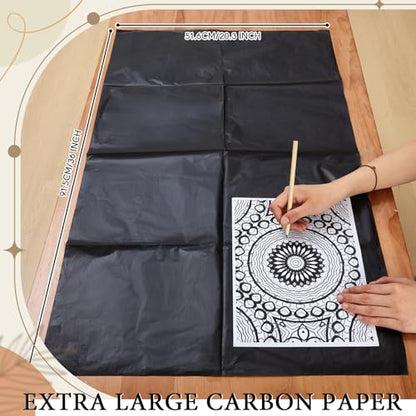 5 Sheets Large Carbon Paper for Tracing 20.3 x 36 Inch Graphite Transfer Paper Waxed Carbon Transfer Paper for Wood (5 .)